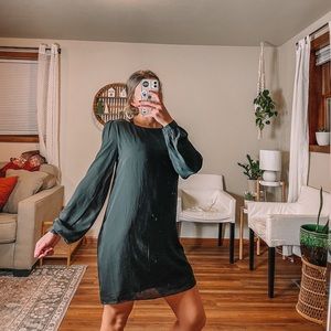 - Lulus silk black balloon long puffed sleeves